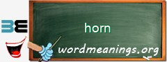 WordMeaning blackboard for horn